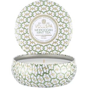 Voluspa Bougie parfumée Maison Blanc 3-wick Tin 40 heures Moroccan Mint Tea - Publicité