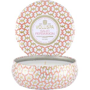 Voluspa Bougie parfumée Maison Blanc 3-wick Tin 40 heures Saijo Persimmon - Publicité