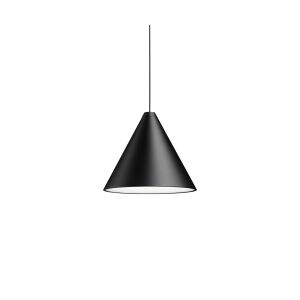 Suspension - STRING LIGHT CONE Aluminium, polycarbonate Noir Ø 19 x H 16 cm, câble L 12 mètres