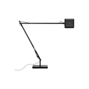 Lampe de bureau - KELVIN LED BASE Aluminium, ABS 2 bras 46,7cm et 56,5cm,  Diffuseur 10 x 10cm,  Base 16,6 x 16,6cm Noir