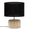 Bazar Bizar Lampe de table en bois de teck naturel noir