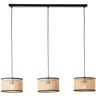 Suspension Brilliant WILEY-Suspension 3 Lumières Métal/Rotin L110cm Beige