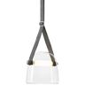 BROKIS lampe à suspension MONA LARGE PC938 (Transparent et bracelet gris - Verre et cuir)