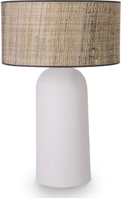 NV GALLERY Lampe de table AGAPE - Lampe de table, Abat-jour fibre naturelle & céramique blanche, H72 Blanc / Beige