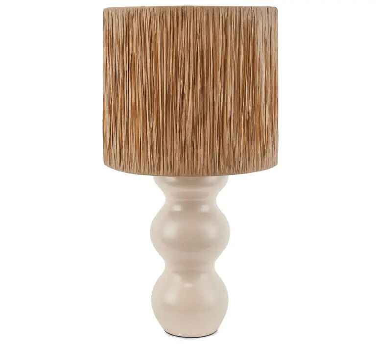 NV GALLERY Lampe de table FUJI - Lampe de table, Fibre naturelle & bois beige, H60 Beige