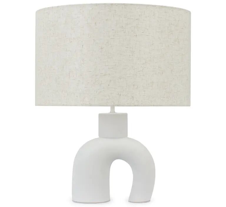 NV GALLERY Lampe de table SANTORINI - Lampe de table, Céramique blanche, H60 Blanc