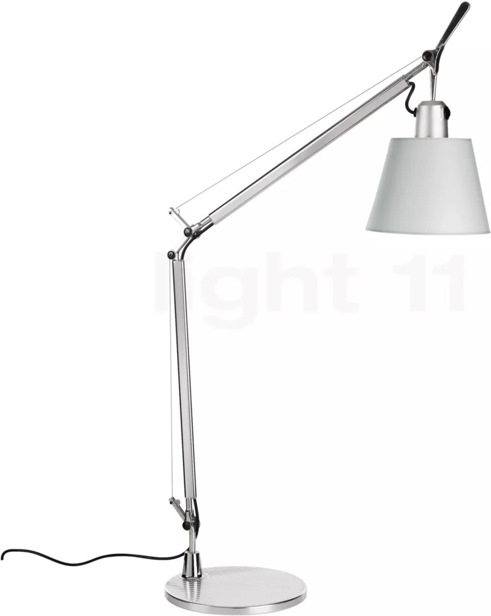 Artemide Tolomeo Basculante Tavolo, satin - avec pied de lampe