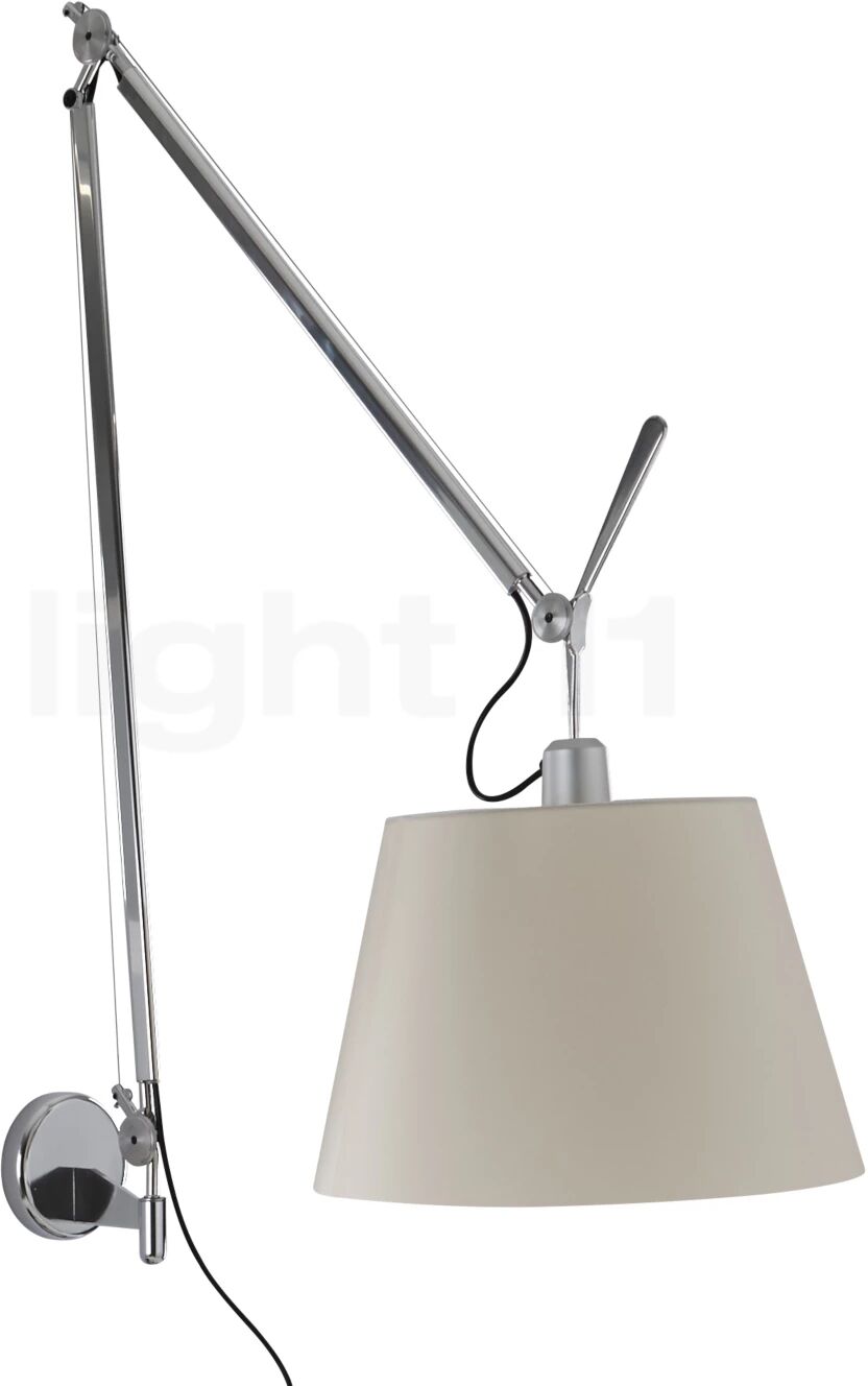 Artemide Tolomeo Mega Parete, châssis aluminium/abat-jour parchemin - ø36 cm - variateur