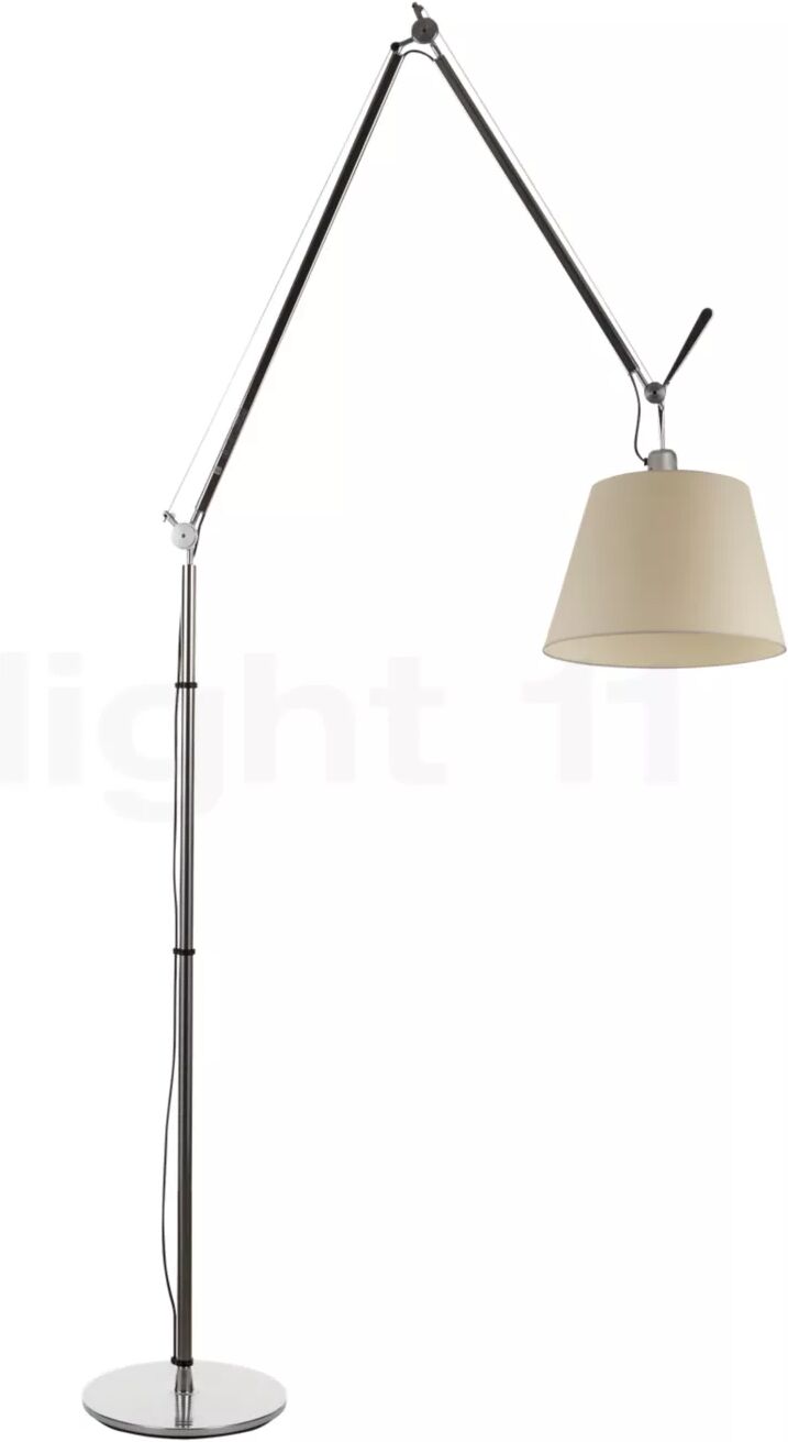 Artemide Tolomeo Mega Terra, châssis aluminium/abat-jour parchemin - ø32 cm - interrupteur