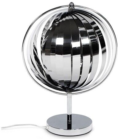 gdegdesign Lampe à poser design boule ronde chrome - Moon JR