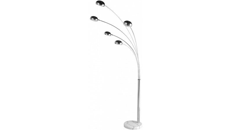 gdegdesign Lampadaire design chromé 5 branches - Artifice