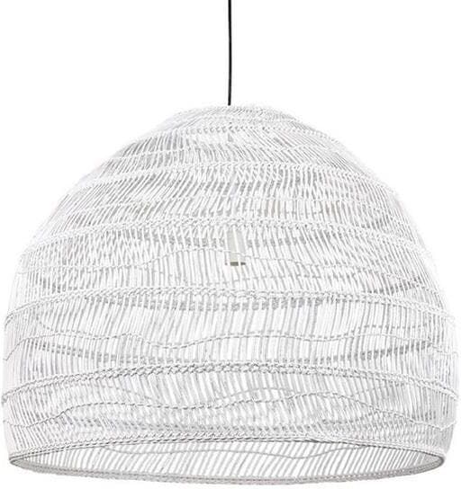 HKliving Suspension HKliving BALL NATURAL-Suspension Osier Ø80cm Blanc