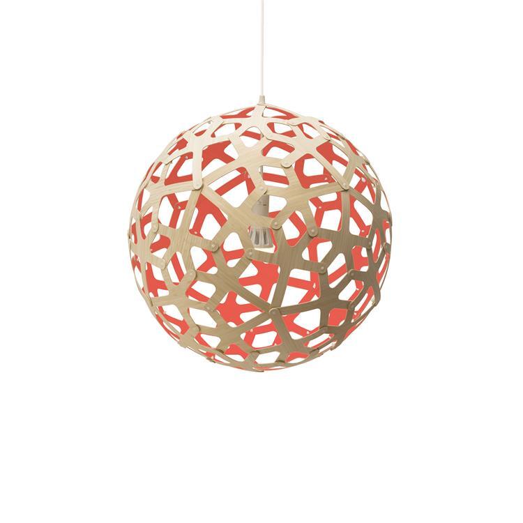 David Trubridge Suspension David Trubridge CORAL-Suspension Bicolore Bois Naturel Ø80cm Rouge