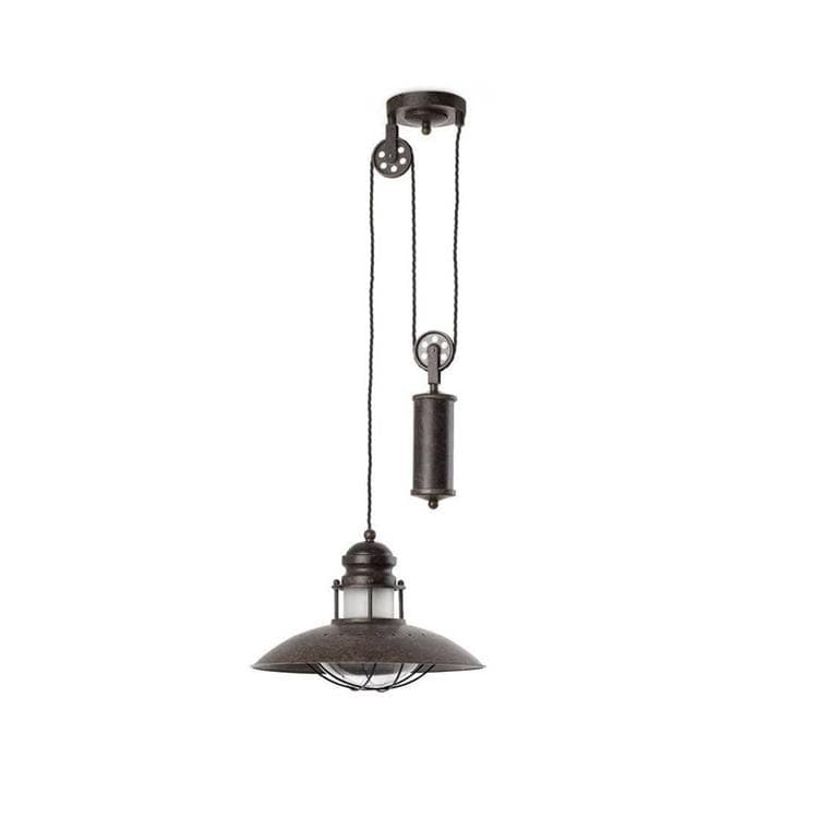 Faro Suspension Faro WINCH-Suspension Monte/baisse Métal & Verre Ø35cm Marron