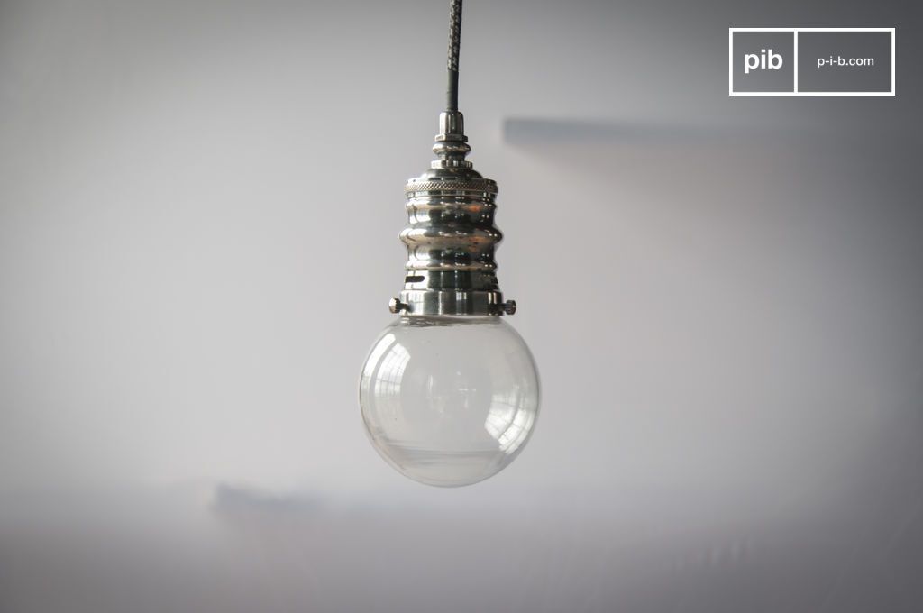 PIB Petite suspension luminaire industrielle argentée Darwin