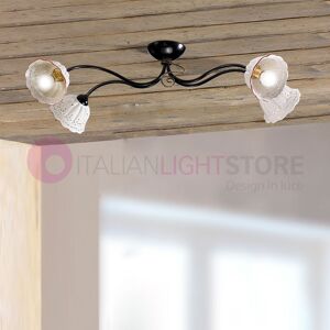 Ceramiche Borso Tavernelle Lampadario A Soffitto In Ferro Battuto E Ceramica Rustica