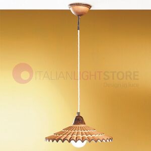 Due P Illuminazione Vania Lampada A Sospensione In Ceramica D. 30 Stile Rustico Country