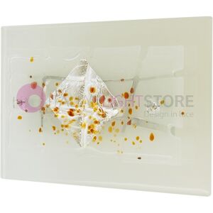 Familamp Miami Argento Applique A Parete In Vetro Di Murano L. 30x20