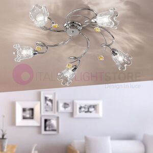 Due P Illuminazione Betta Plafoniera A Soffitto A 5 Luci Cromato Moderno