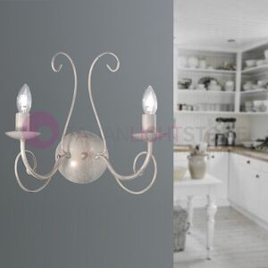 Iris Luce Corte Applique Candelabro Rustico In Ferro A 2 Luci