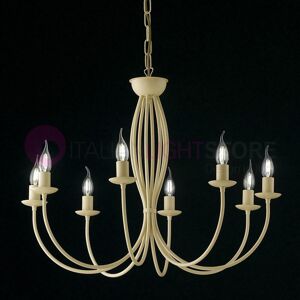 Iris Luce Isabel Lampadario Candelabro Ferro A 8 Luci Classico Shabby Chic