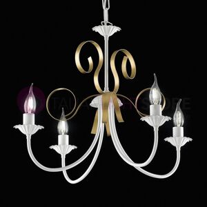 Iris Luce Turandot Lampadario A 4 Luci Bianco Classico Shabby Chic