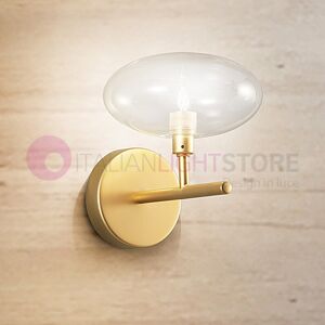 Metal Lux Light snc Dolce Applique Moderno Cromo O Oro Vetro Soffiato