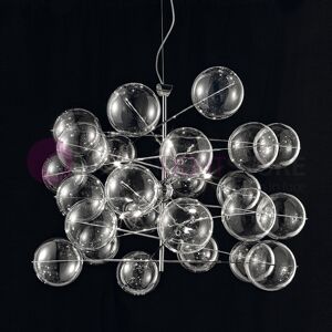 Metal Lux Light snc Atom Sospensione Design Moderno Con 24 Sfere In Cristallo