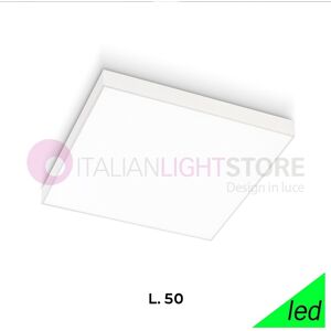 Gea Luce Srl Kingstone Plafoniera Moderna Quadrata Bianca A Led L. 50