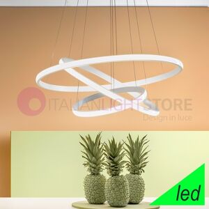 Gea Luce Srl Iole Sospensione Moderna A 3 Cerchi Luminosi D.80 A Led Integrato