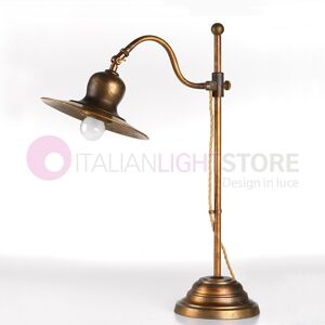 I.M.A.S. Firenze Todi Lampada Da Tavolo Rustica Ottone Anticato