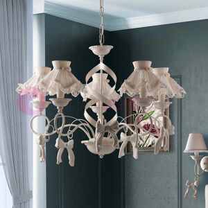 Iris Luce Romantica Lampadario A 5 Luci Classico Porcellana Ceramica Capodimonte