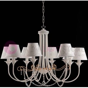 Iris Luce Victory Lampadario A 8 Luci Bianco Contemporaneo Shabby Chic