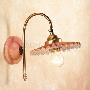 Ceramiche Borso Cortona Applique Lampada A Parete Ceramica Terracotta Rustica Country