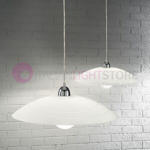 Fabas Luce Kent Sospensione D. 50 In Vetro Bianco Design Moderno