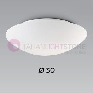 Fabas Luce Pandora Plafoniera Rotonda In Vetro Bianco Soffiato D.30