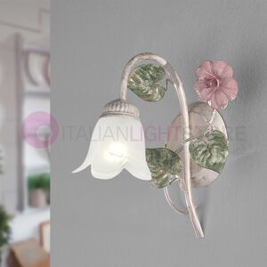 Iris Luce Spring Applique In Ferro Decorato Stile Floreale