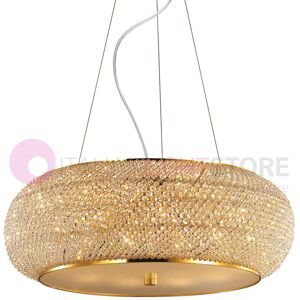 Ideal Lux Pasha' Oro  Sospensione Perle In Cristallo D. 55 Cm