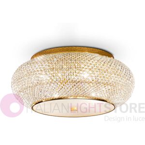 Ideal Lux Pasha' Oro  Plafoniera Perle In Cristallo D. 55 Cm