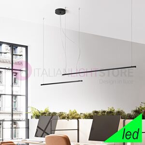 Perenz Srl Syncro Nero Lampada A Sospensione Led A 2 Profili Design Moderno