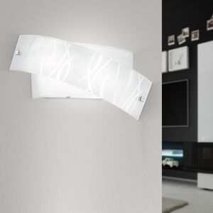 Gea Luce Srl Agnese Lampada A Parete Moderna Con Vetro Serigrafato L.34