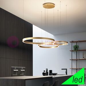 Gea Luce Srl Criseide Sospensione Moderna 3 Cerchi Led Decentrati Bianco O Oro