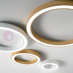 Gea Luce Srl Flor Maxi Plafionera Moderna Cerchio Led D.100 Bianco Nero Oro