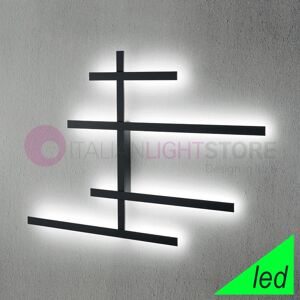 Gea Luce Srl Rake Maxi Plafoniera Led Design Moderno L.120x91 Cm Nero