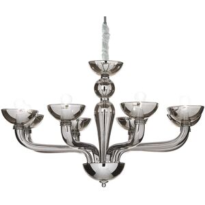 Ideal Lux Casanova  Lampadario 8 Luci In Vetro Fumé Stile Veneziano