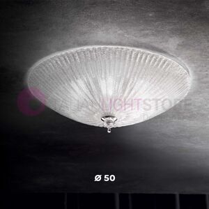 Ideal Lux Shell  Plafoniera Classica In Vetro Granigliato D.50 Cm