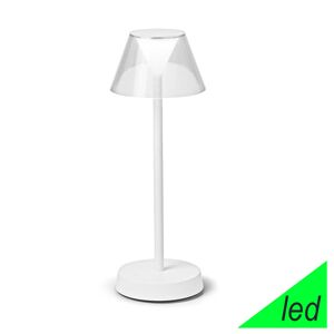 Ideal Lux Lolita  Lampada Da Tavolo Bianca Portatile Ricaricabile Ip54