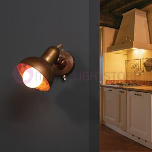 I.M.A.S. Firenze Lucca Lampada Da Parete Spot Rustico In Ottone Anticato