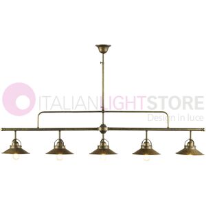 Iris Luce Casolare Lampadario Rustico A 5 Luci In Ottone Anticato