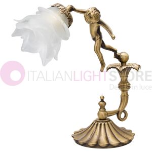 Iris Luce Cherubini Lampada Abat-Jour In Fusione Di Ottone Stile Classico